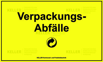 Hinweisschild Verpackungsabfälle